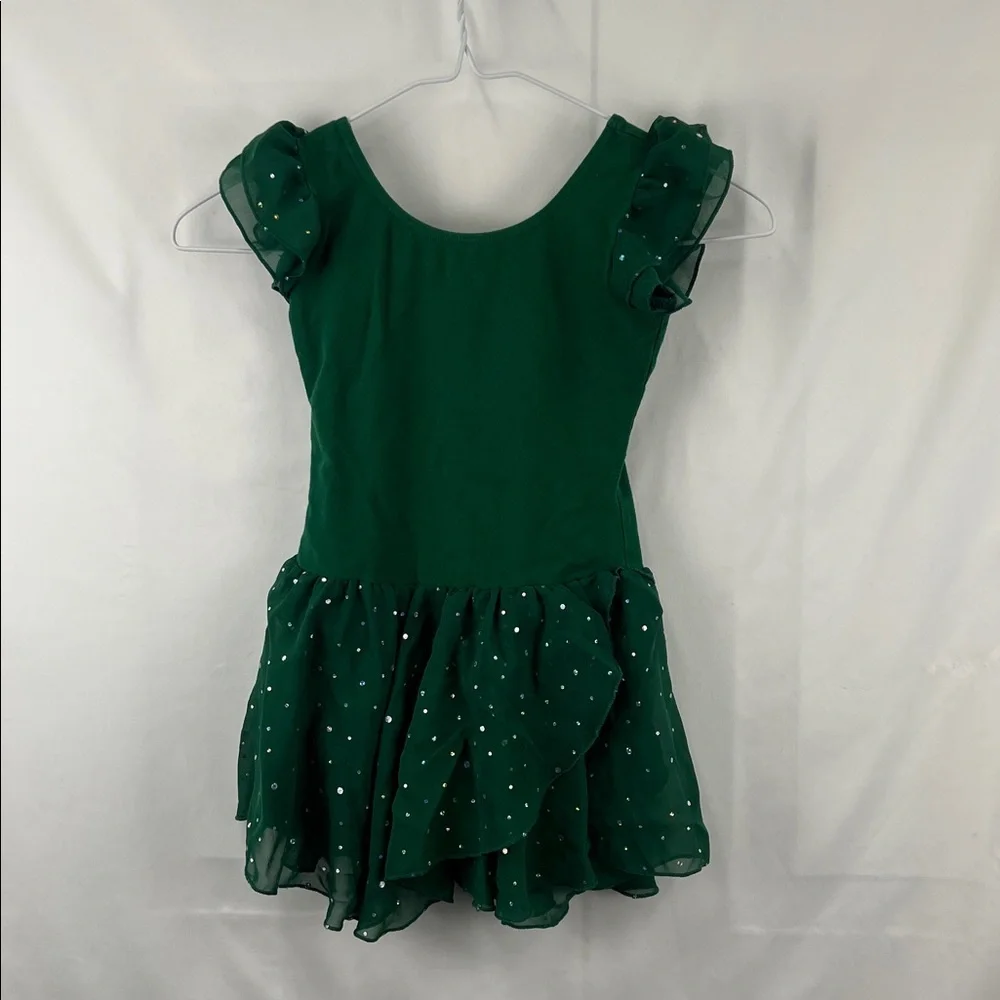 Girls Tutu Leotard - Arshiner - 2 Pack -Blue and Green - Sparkle -Size 130 & 140